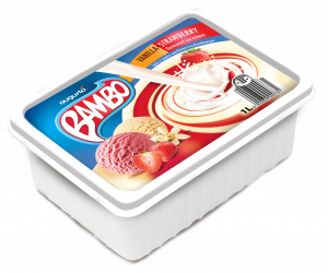 VANILLA-STRAWBERRY FAMILY ICE CREAM 1L